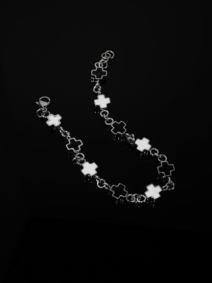 BLACK/WHITE CROSS BRACELET